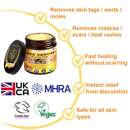 ✅𝐟𝐥𝐲𝐬𝐦𝐮𝐬® 𝐁𝐞𝐞 𝐕𝐞𝐧𝐨𝐦 𝐀𝐥𝐥-𝐢𝐧-𝐎𝐧𝐞 𝐂𝐫𝐞𝐚𝐦 – Provides effective relief for stubborn warts, skin bumps, lesions, infections, and scars.